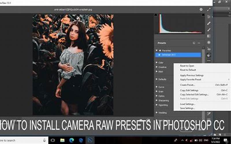 Cara Instal Preset Camera Raw