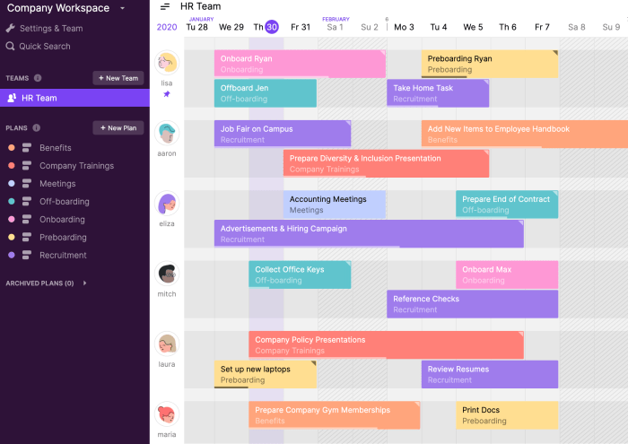 Online project planning tool