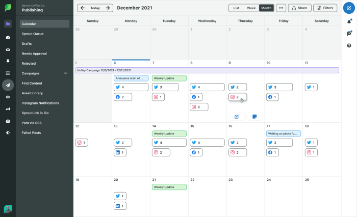 Social media scheduling app